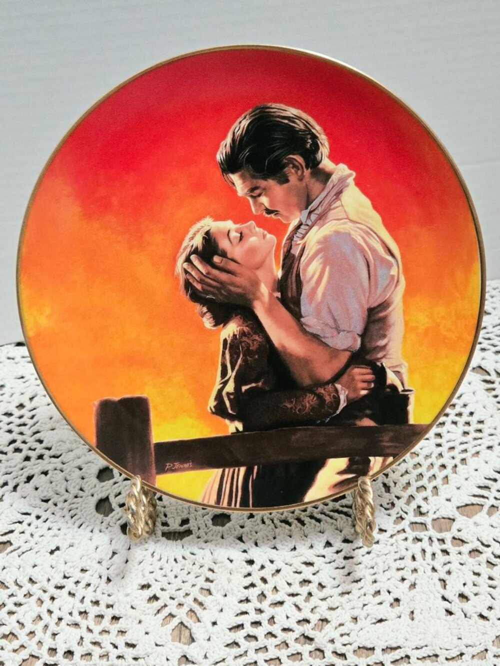 W.S.George Paul Jennis "Fiery Embrace" Passions of Scarlett O'Hara Plate 1992